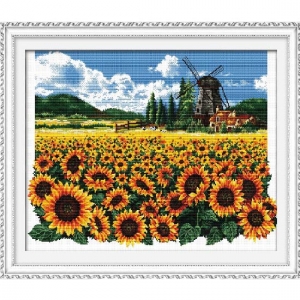 A13 Sunflowers in a Dream(11ct 패키지)(5D 프린트십자수)-60401
