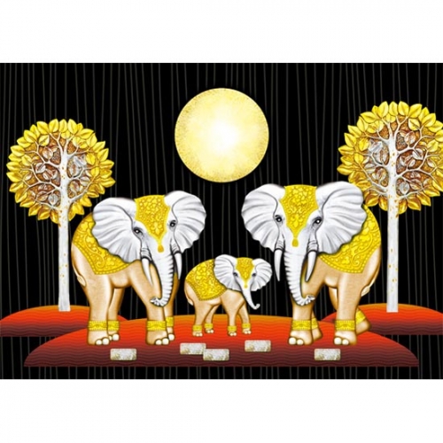 O30c 황금나무코끼리가족(5D보석자수)(70x50cm)-P0000GZQ