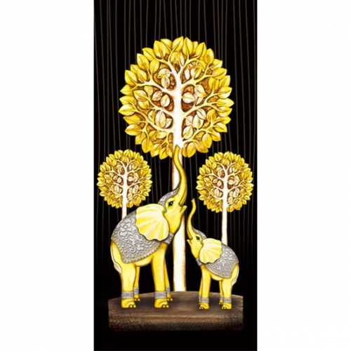 O22b 황금나무코끼리모녀(5D보석자수)(30x60cm)-P0000GZQ